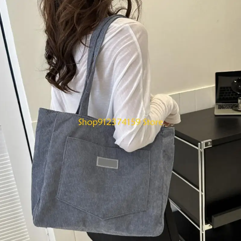 

G5AE Универсальная большая сумка для плеч в вельветовых мешках подмышки для покупок и путешествий