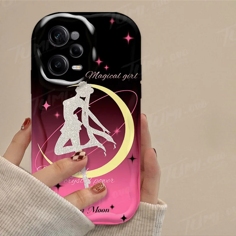 Anime Sailors Moons Wave Phone Case For Xiaomi Redmi Note 13 12 Pro Plus Turbo Speed 12S 12R 11 11S 10 10S 9S 7 8 9 Pro Max Capa