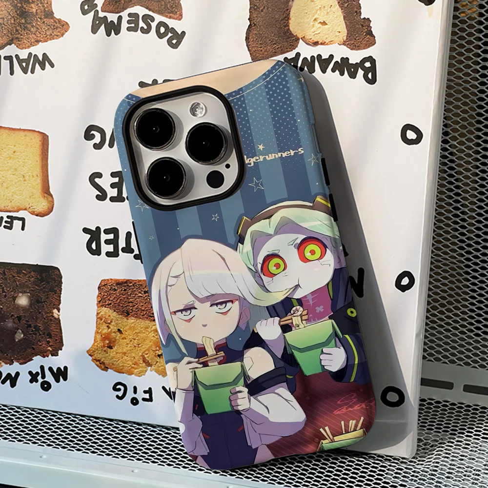 E-Edgerunners L-Lucy y R-Rebecca Eating funda de teléfono película Shell para IPhone 16 15 14 13 12 11 Pro Max Plus