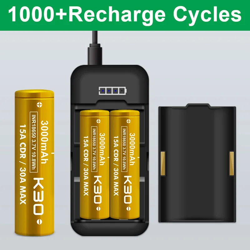 High Quality Vapcell 18650 K30 Battery 3000mah Rechargeable Lithium Batteries Good Performer INR18650 15A/30A 3.7V 10.8Wh Cell