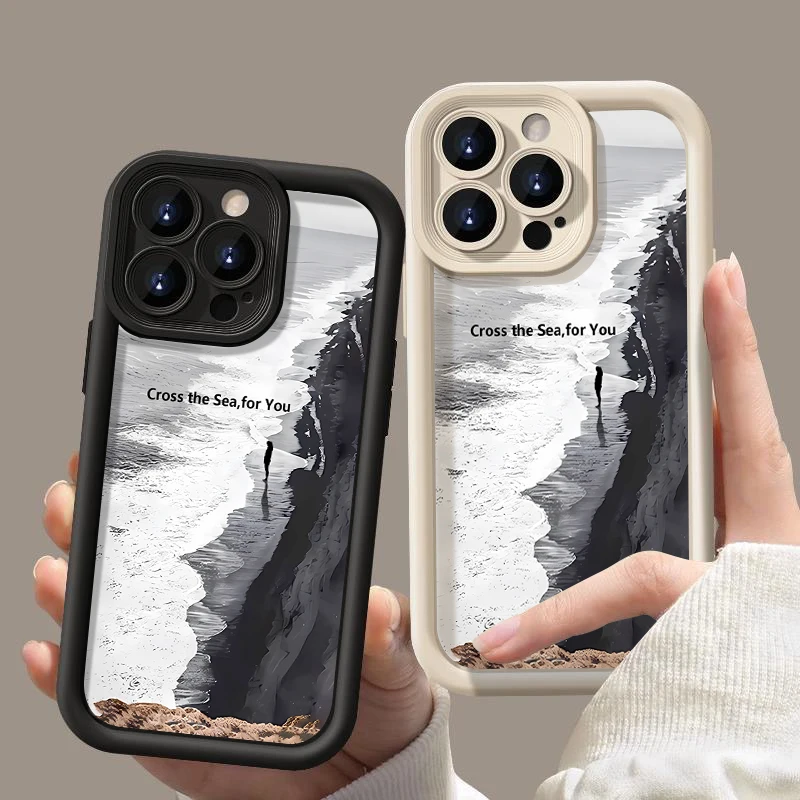 Artistic Patterns Soft Case For iPhone 16 15 14 Pro Max 16 15 Plus 14 13 12 11 Pro 7 8 XR XS Shockproof Bumper Phone Cover Coque