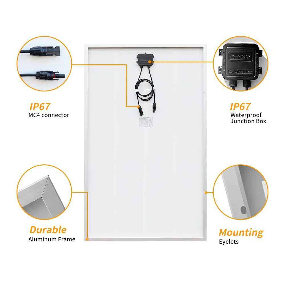 800W Glass Solar Panel Photovoltaic Panel Solar System Balcony Home for Socket 220v 230v Micro Inverter On Grid Solar PV System