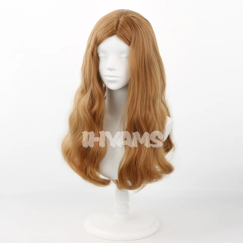Women Blonde Wigs Cosplay 65cm Wavy Long Synthetic Hair Heat Resistant Fiber