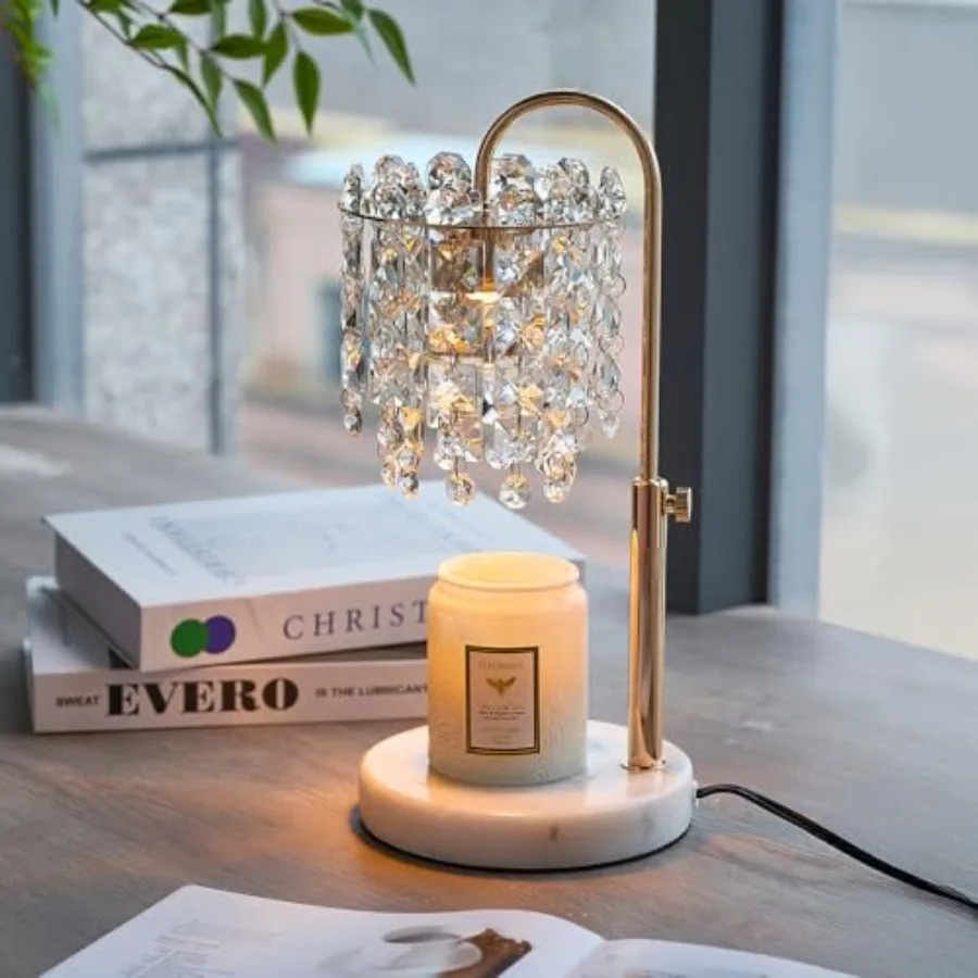 

Candle Warmer Lamp with Timer Dimmer Adjustable Height for New Home Bedroom, Vintage Home Decor for Scented JaR 3 Bulbs for New