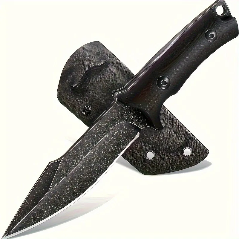 Outdoor Jungle High-Hardness Military Tactical Knife, EDC Fixed Blade, Self-Defense, Wilderness Survival Knife and Cutting Knife