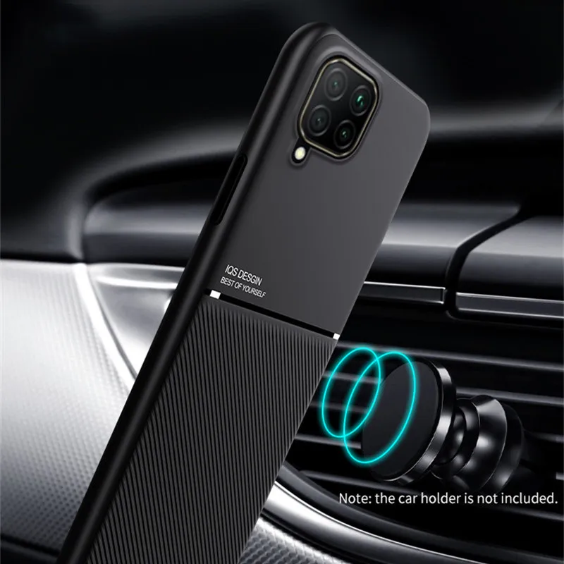 Matte Leather Case For Samsung Galaxy M32 6.4inch Car Magnetic Holder Plate Back Cover For Samsung M32 M 32 SM-M325F Full Coque