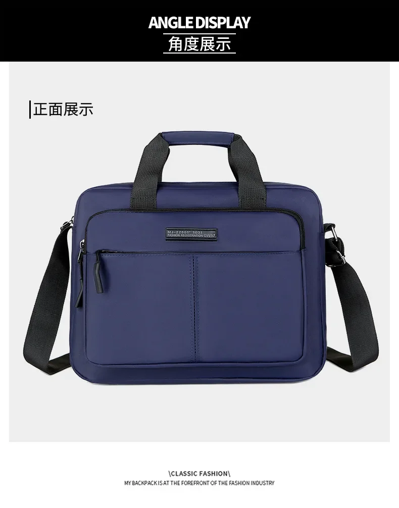 New Men's Large-capacity Horizontal Shoulder Bag Messenger Bag Briefcase Multifunctional Simple A4 Book Handbag Business Bag 가방