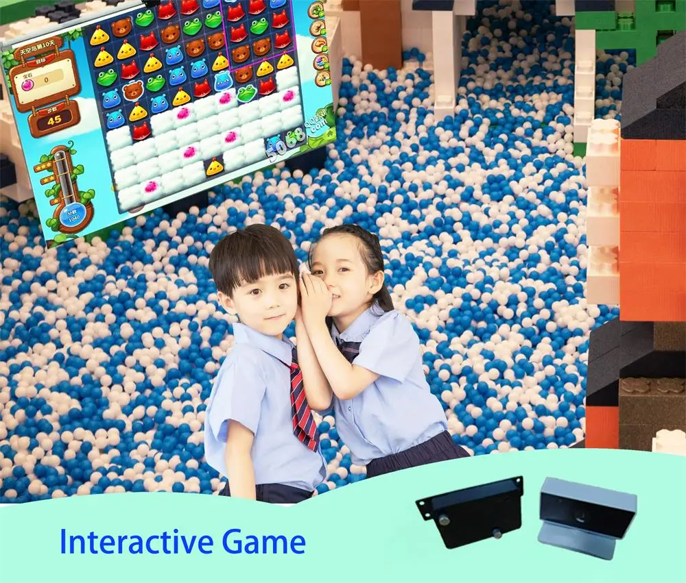 New Finger Touch 3D Holographic Projector Ball Pool Parent-child Interactive Naughty Castle Playground Rides Level-breaking Game