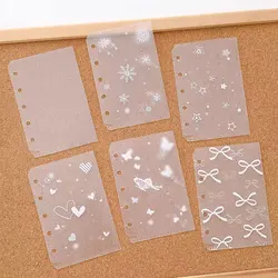 10pcs/Lot M5 Transparent Pockets Loose Leaf 5 Hole Notebook Binder Pocket Inner Bag Card Cover Glitter Storage Bag Accessories