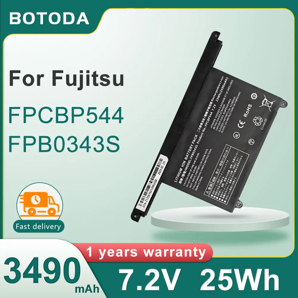 BOTODA FPCBP544 FPB0343S Laptop Battery 7.2V/25WH-3490mAh For Fujitsu LIFEBOOK U939/A U938/S Series CP777632-01