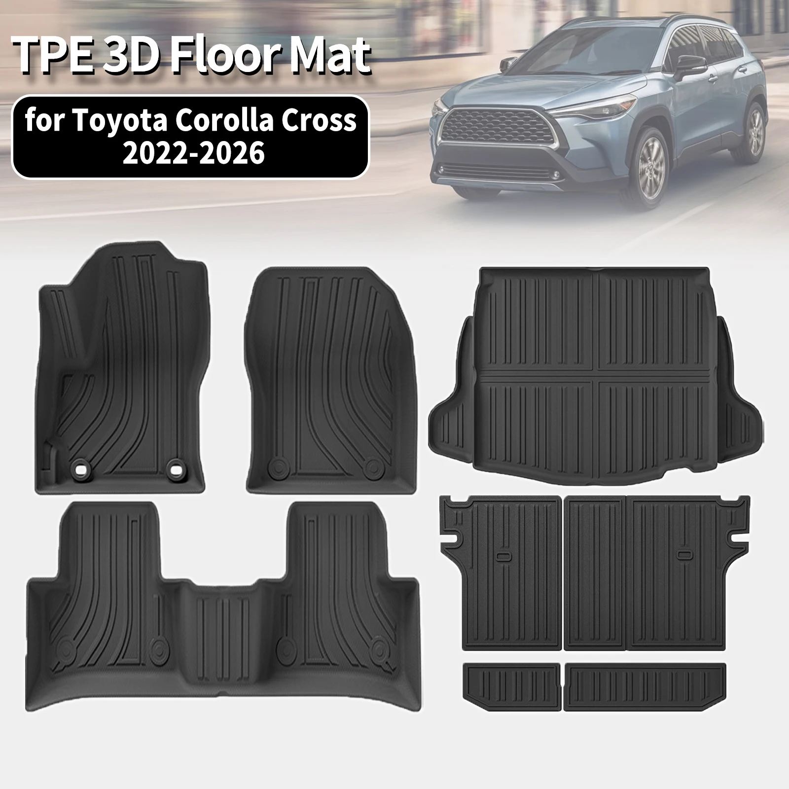 for Toyota Corolla Cross (XG10) Fuel Version 2022-2025 2026 RHD LHD TPE Floor Mats Non-Slip Dustproof Car Interior Accessories