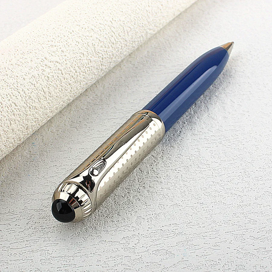 Bolígrafo de metal de diseño clásico de lujo, tinta azul, bolígrafos para firma de oficina y negocios