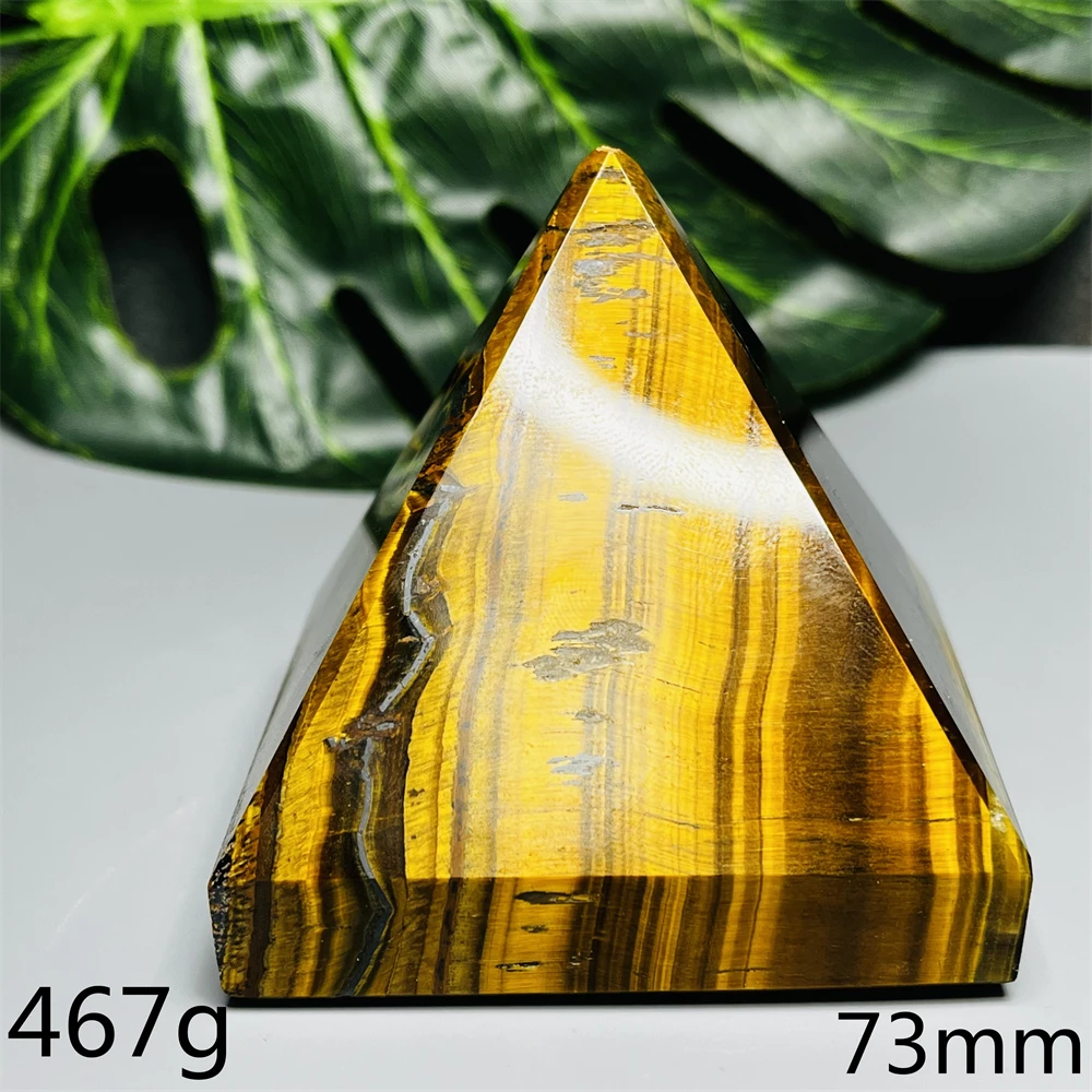 

Natural Gemstone Pyramid Tiger's eye Cat's Eye Effect Hand-polished Home Room Feng shui Decoration Witchcraft altar Prayer