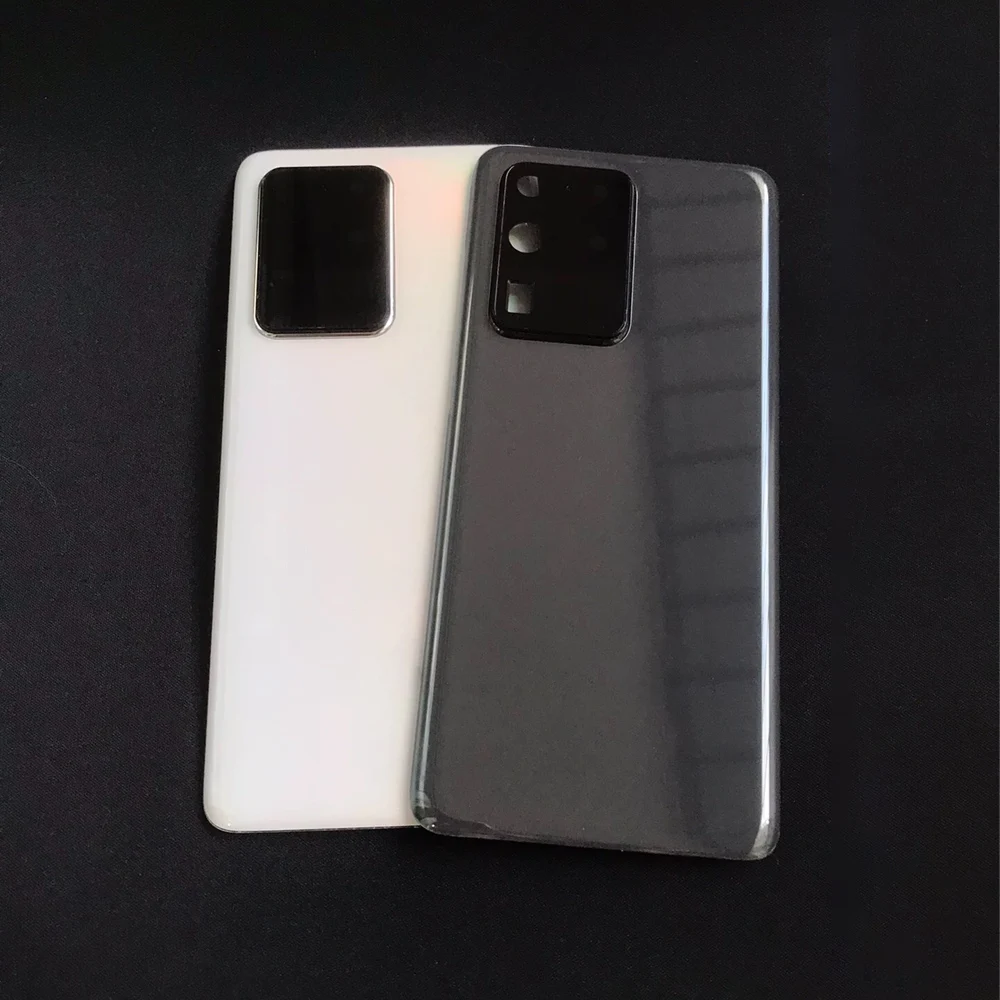 Back Glass Battery Cover For Samsung Galaxy S20 Ultra 5G SM-G988 Rear Housing Door With Camera Lens Frame Replacement Parts