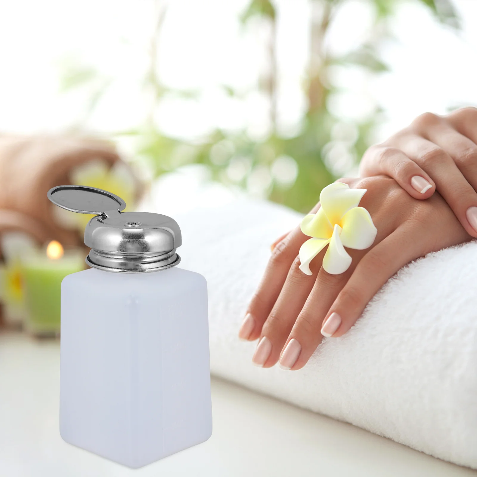 3 garrafas vazias metálicas do removedor do esmalte imprensa bomba de venda recipiente de armazenamento de viagem à prova de vazamento para líquido