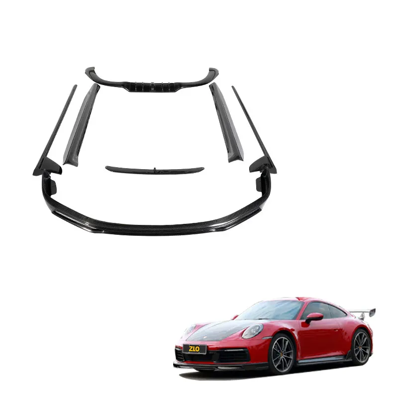 Car Parts 911 992 Carrera Carrera S Dry Carbon Fiber Front Lip Rear Diffuser Side Skirt TKT Bodykit For 911 992 Body Kit