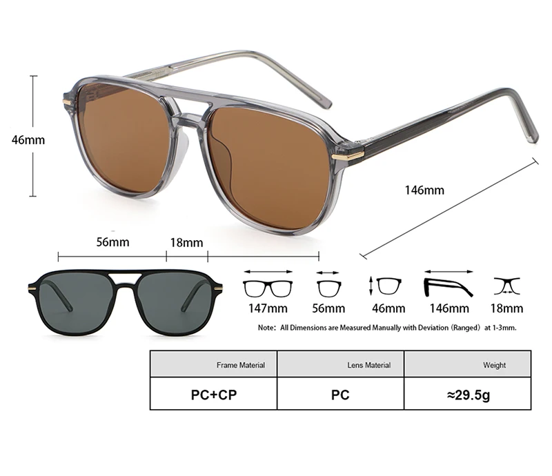 Peekaboo Sonnenbrille mit quadratischem Rahmen für Damen, Unisex, CP-Acetat, modische Sonnenbrille für Herren, UV400, Blau, Braun, Grün, 2024, Sommer – Detail 3