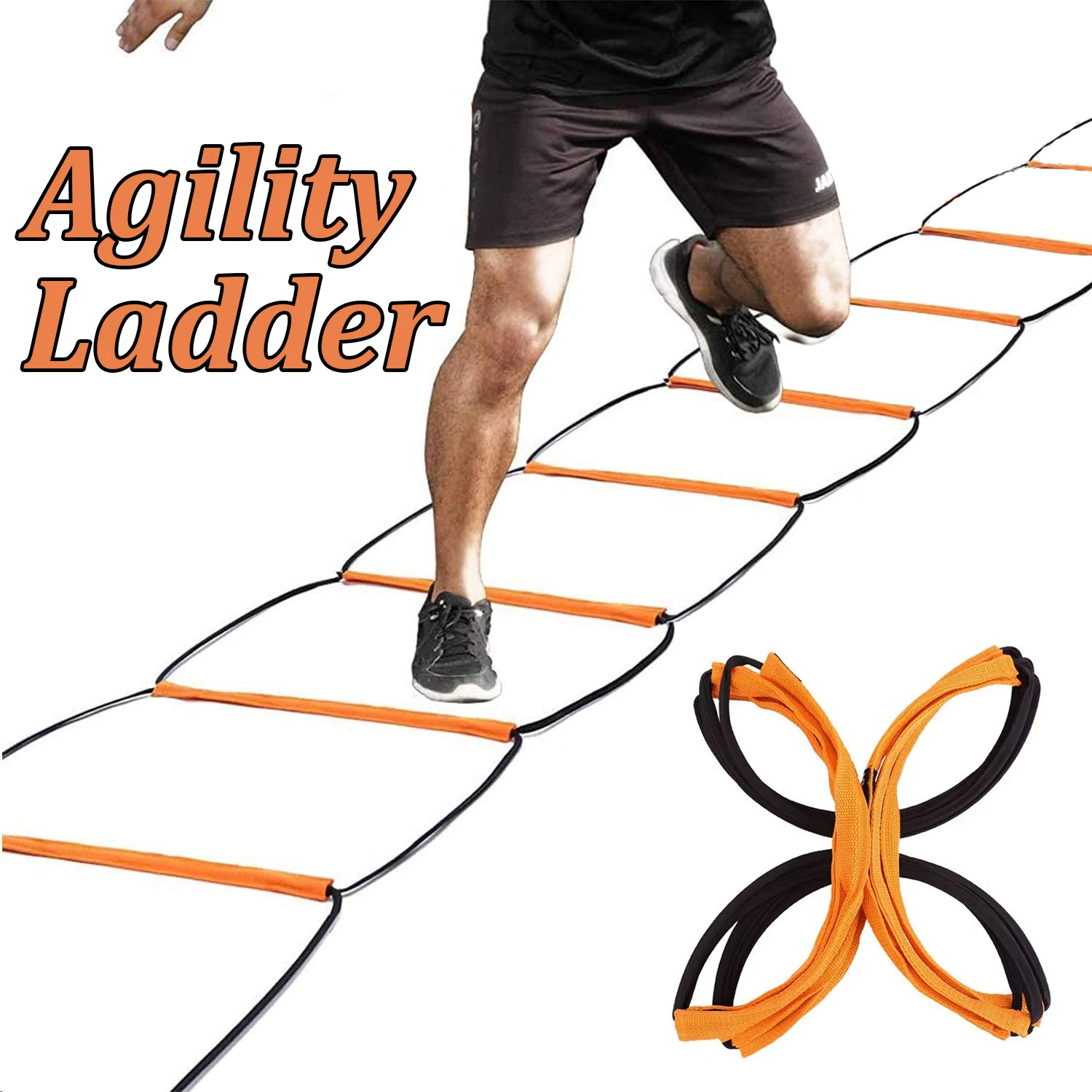 Agility Training Equipment Foldable Instant Set-up Tangle-Free Design Workout Ladder for Kid Adult Footwork Football Equipment