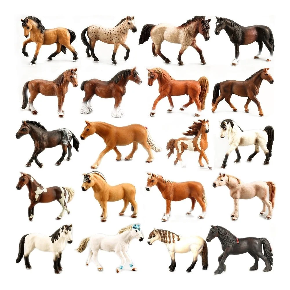 Realistic Plastic Large Horse Models Figurines Detailed Textures Foal Pony Animal Toy Figures,Horse Cake Topper Party Decoration