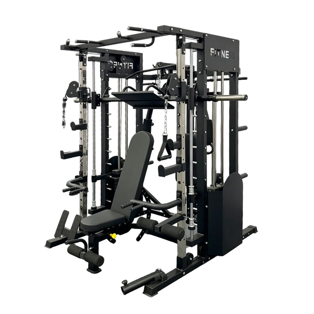 Unisex Comprehensive Trainer Fitness Machine Smith Machine with Horizontal Push Squat Frame Bird Gantry Multi-Function Station