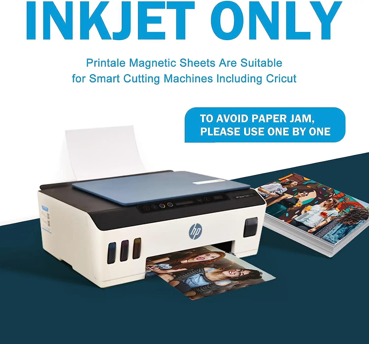 ESHANG 5Sheets Printable Magnetic sheets Non Adhesive A4 8.3 x 11.7 inches Thick Magnet Glossy Photo Paper for Inkjet Printers