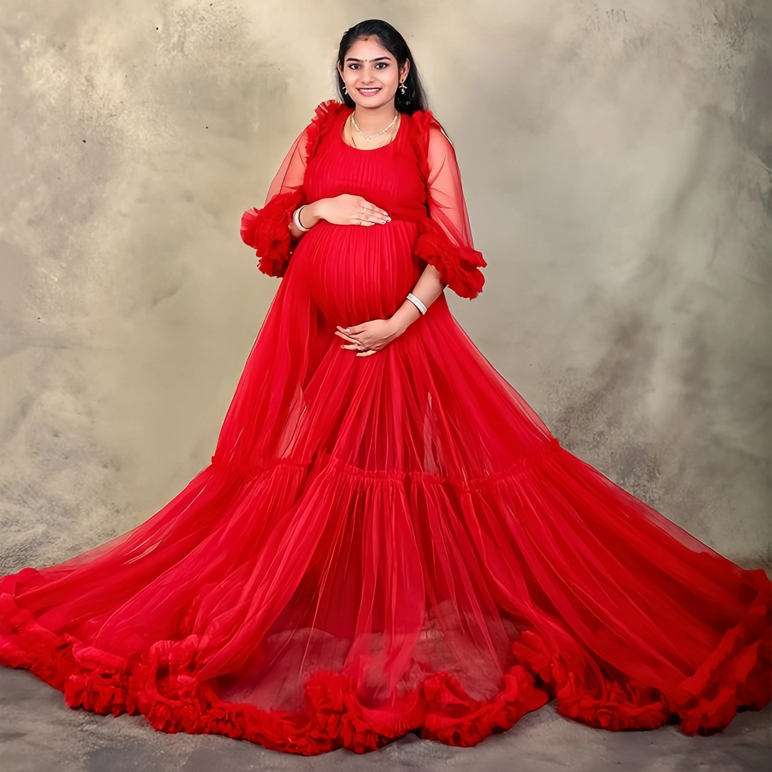 Elegante rote Party kleider für schwangere Frauen sexy Mutterschaft langes Kleid Fotos ession Premama Baby party Fotoshooting Roben