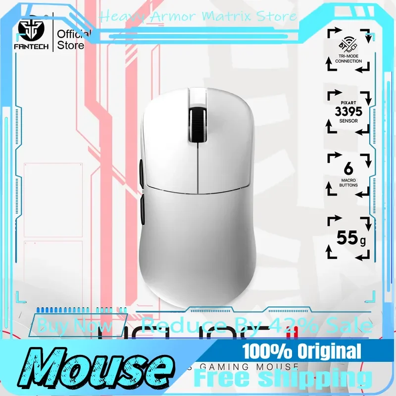 

Fantech Helios Ii Xd3v3 Wireless And Wired Gaming Mouse Paw3395 Ttc Gold Switch 26000dpi Optical Mouse 55g Mice For Gamer Mouse