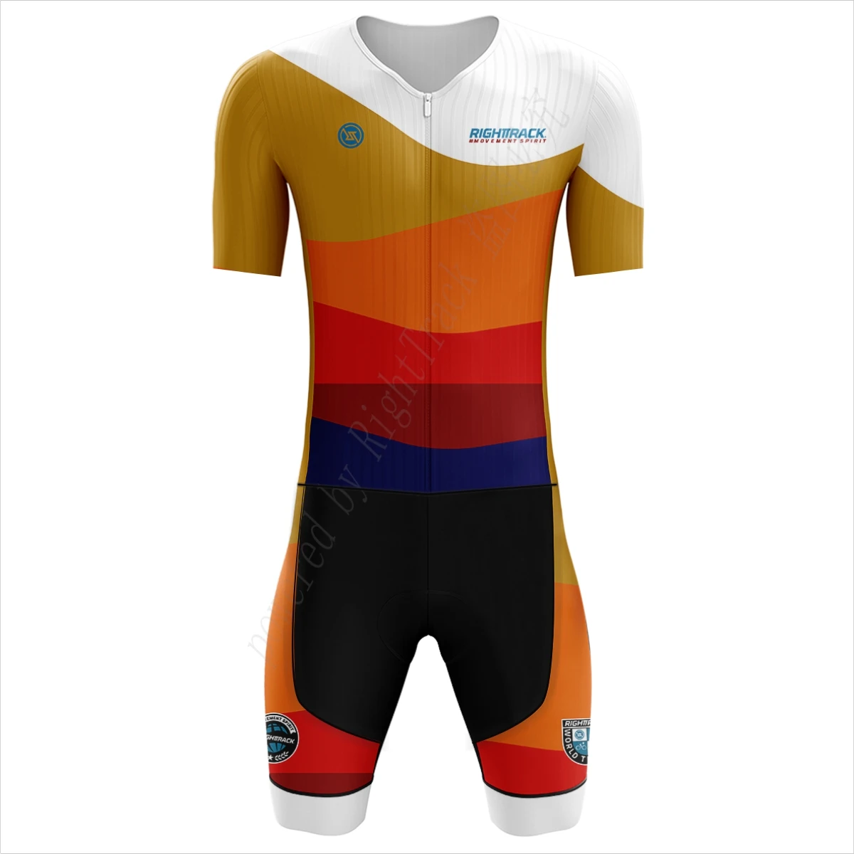 MEN'S Performance Triathlon Trisuit World Championship Short Sleeve Colorful Skinsuit Swimming Cycling Running Appare