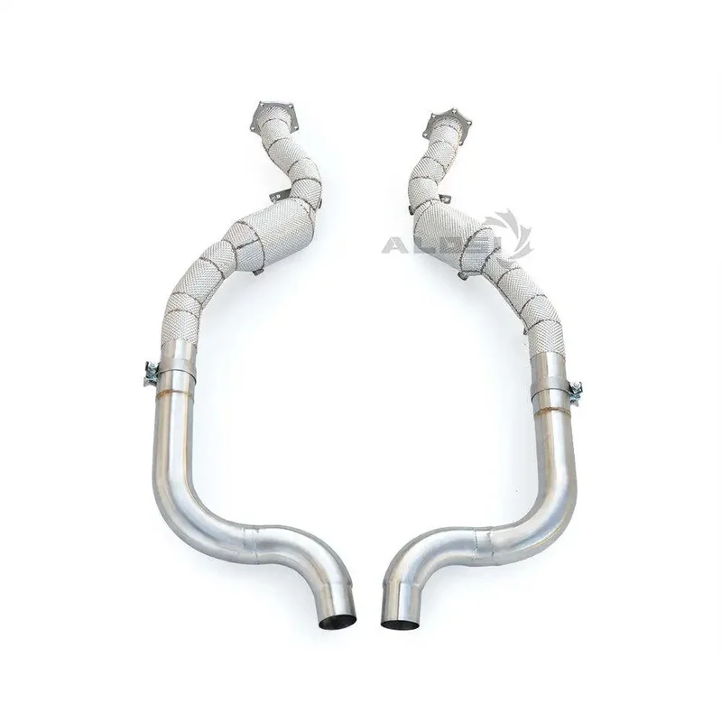 High Flow Catted Downpipe with Sport Converter for Porsche Panamera Turbo S 4.8T 970 2009-2016 Grand Tourer Power