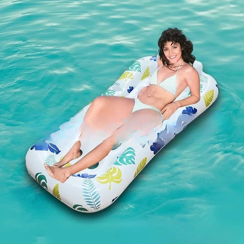 Inflatable water luminous floating bed shading hole