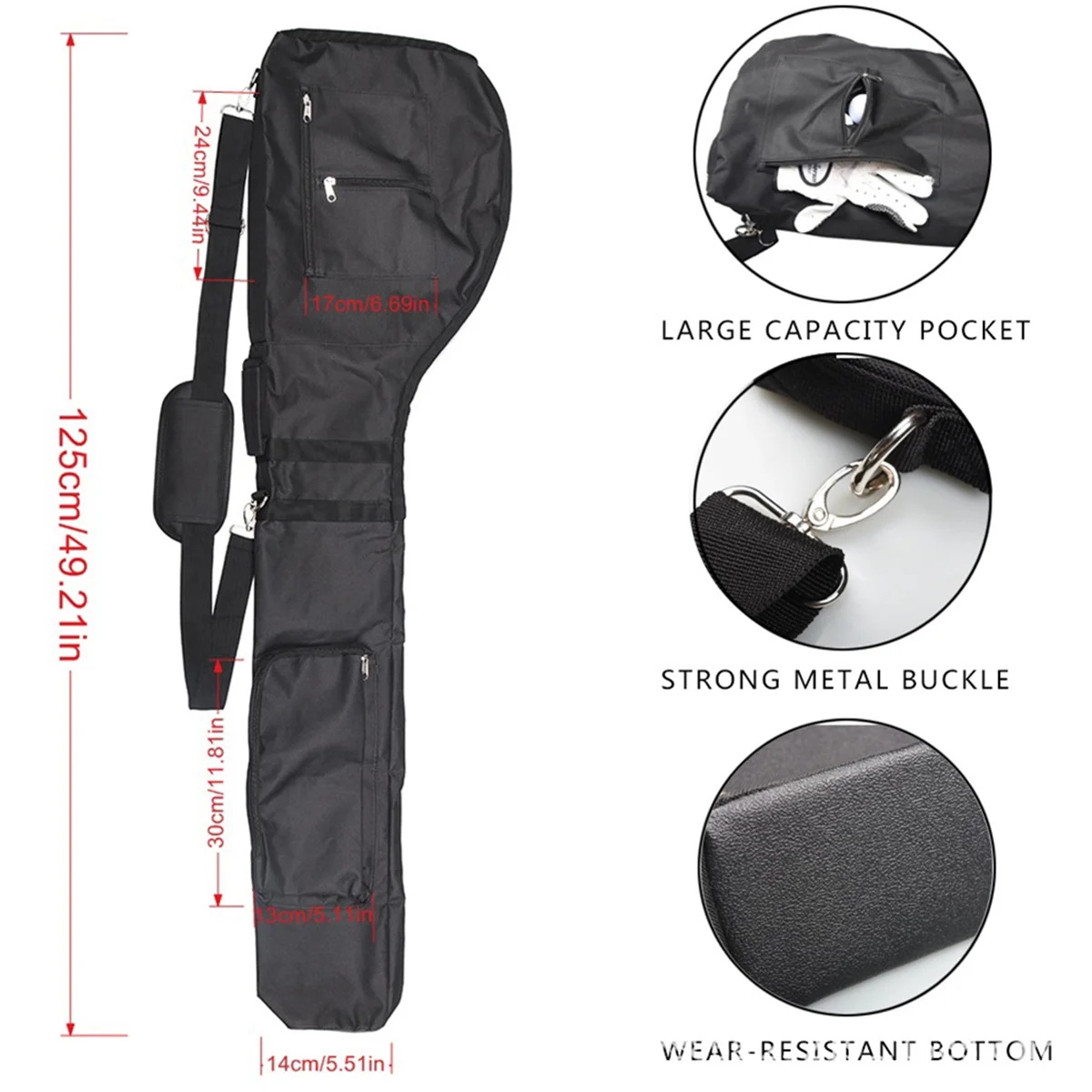 

Маленькие сумки для гольфа, сумка для гольфа, сумка для переноски гольфа Sun Day, складная для тренировочного поля, черный-ANKL