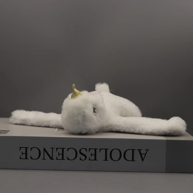 

Золотой рог Куроми, белая плюшевая кукла-единорог, милая форма с закрытыми глазами, бесплатные вещи, 0 центов, стежка, мать, дети, игрушка Кики