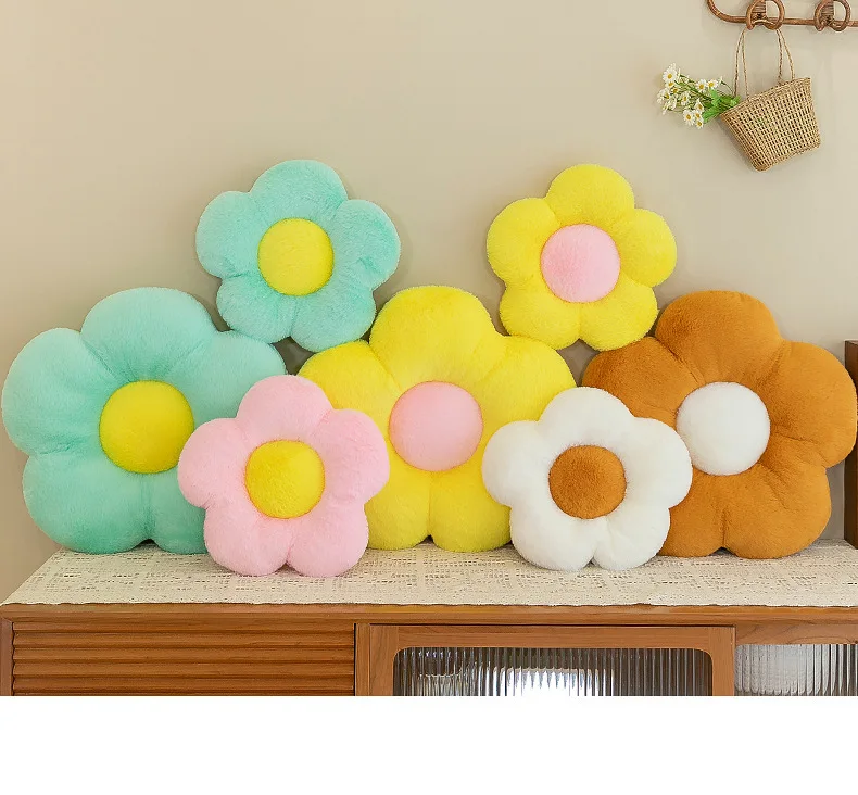 Sunflower Petal Pillow Flower Headboard Pillow Living Room Sofa Cushion Small Fresh Homestay Bay Window Cushion