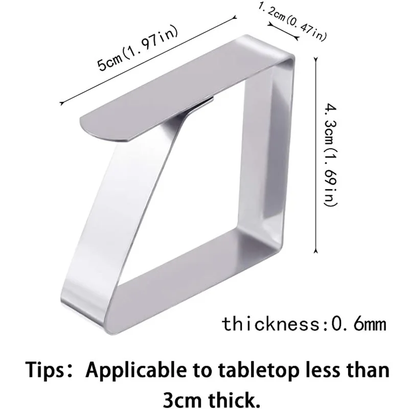 6ps Tetou ze stali nierdzewnej obrus pokrycie zacisk mocujący tkaniny zaciski piknik wesele promenada domu narzędzia ogrodowe