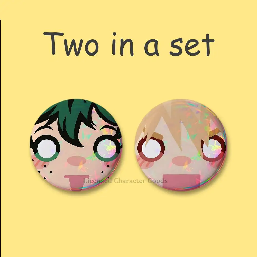 B-BakuDekuS Abzeichen, 25, 32, 44, 58, 75 mm, rund, Cosplay-Pin, Rucksack-Dekoration, zum Sammeln von Geschenken, Brosche, 2-teiliges Set – Detail 8