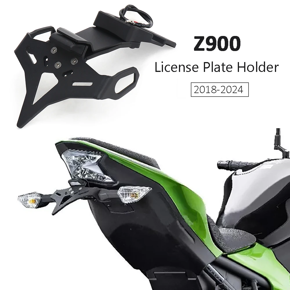 

New 2018-2024 For KAWASAKI Z 900 Z900 z900 Motorcycle License Plate Holder Fender Eliminator Registration Bracket With LED Kit