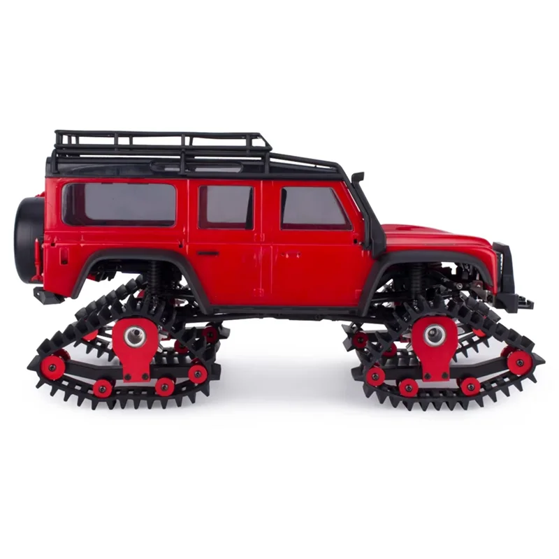AT12 4Pcs 스노우 타이어 세트 자동차 트랙 휠 Sandmobile 변환 1/18 RC 크롤러 자동차 TRX-4M 액세서리 부품