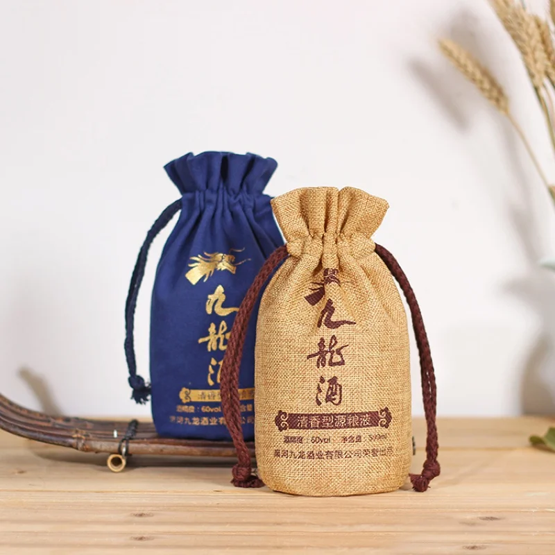 Customized product、Personalised small jute hemp bags for gifts with custom logo