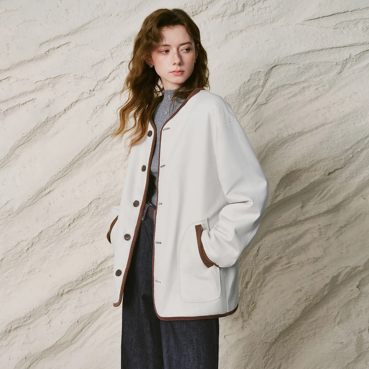 TOYOUTH Women Jacket 2026 Winter New Reversible Fair Isle Jacquard Retro Nomadic Loose Casual Pullover Tops