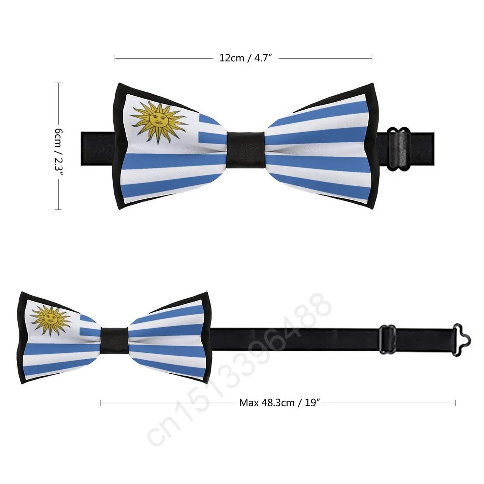 New Polyester Uruguay Flag Bowtie for Men Fashion Casual Men's Bow Ties Cravat Neckwear For Wedding Party Suits Tie