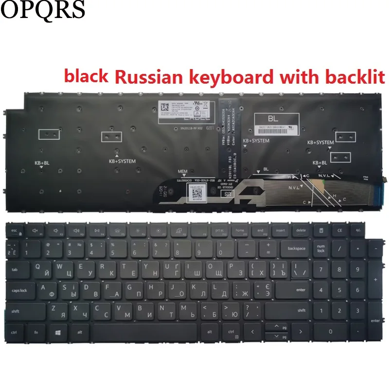 Imagem -02 - Teclado do Portátil Russo us uk Latim Espanhol Russo Espanhol para Dell Latitude 3520 Vostro 5510 5515 7510 Inspiron 15 3511 16 Plus 7610
