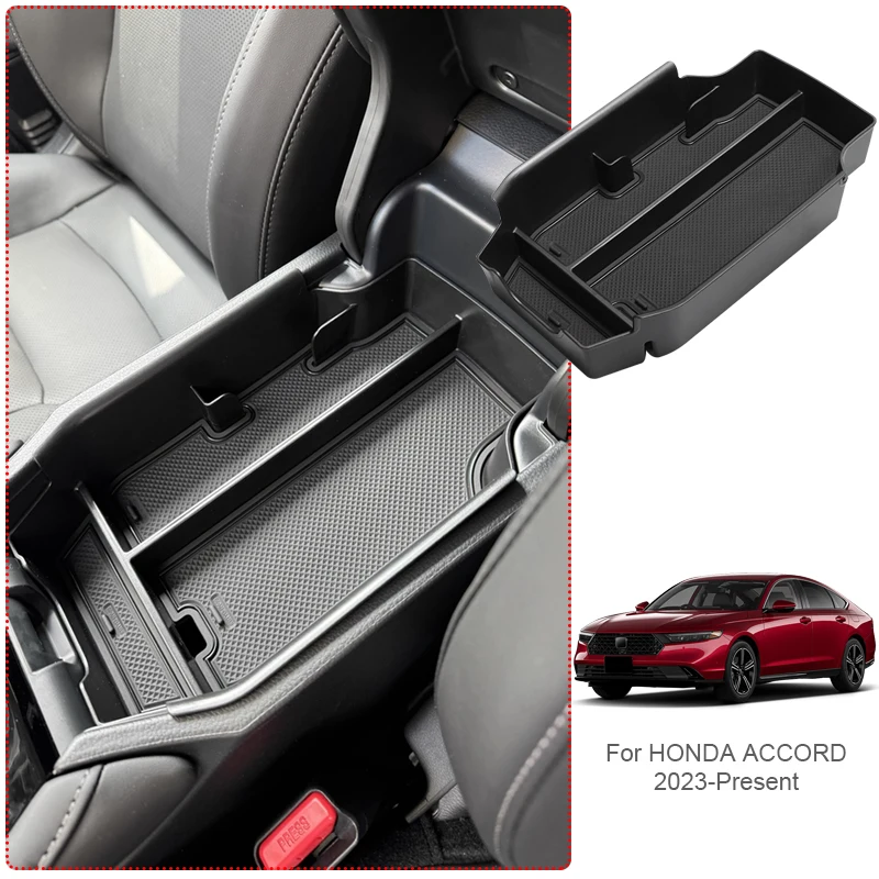 Car Armrest Box Storage For HONDA ACCORD 2023-Present ABS Auto Water Cup Holer Tray Interior Storage Box Tidying Accessory