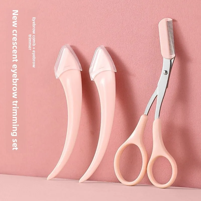

3-Piece Eyebrow Trimmer Set, Precision Trimming Scissors, Curved Eyebrow Trimmer and Comb - for On-The-Go Eyebrow Grooming