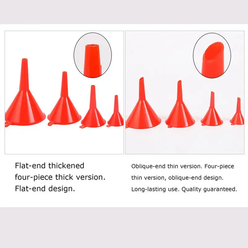 4 pezzi rosso imbuto cambio olio per automobile casa cucina imbuto auto olio imbuto strumento riutilizzabile olio motore imbuto per auto