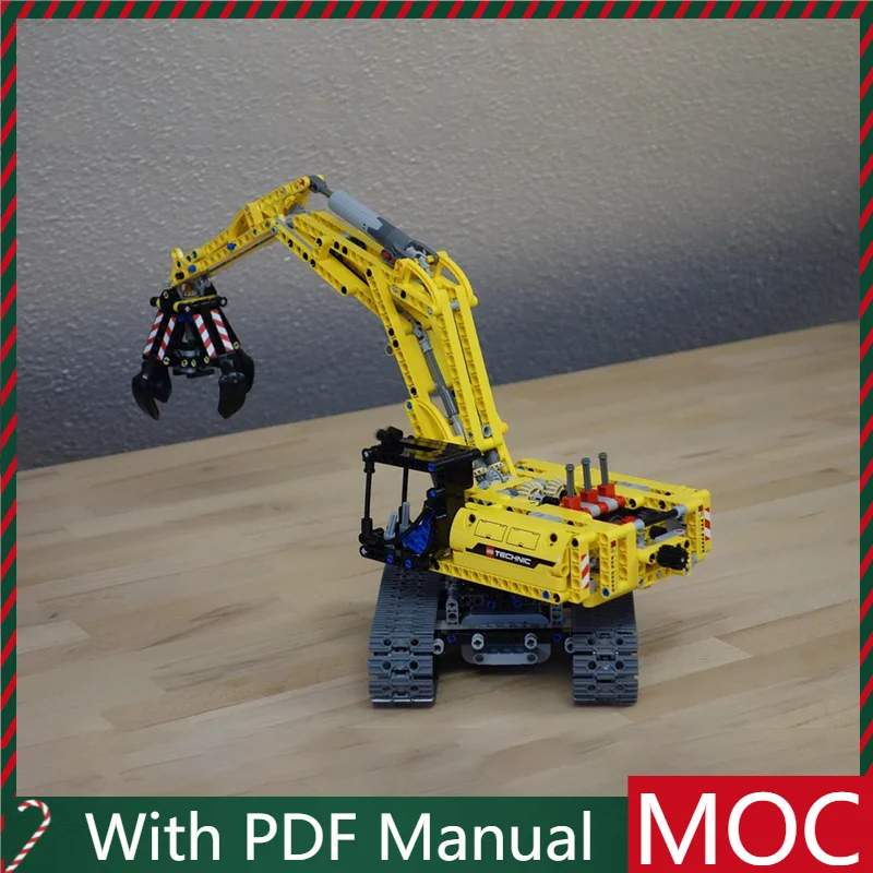 

779 шт., хит продаж, желтый экскаватор с когтями, модель модульных строительных блоков, детская сборка, дисплей, игрушки, фестиваль, подарок-сюрприз