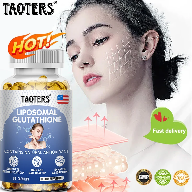 

Taoters Glutathione Supplement, Easy To Absorb - Brain, Immune System, Anti-Aging, Skin Health - 60 Capsules, Non-GMO