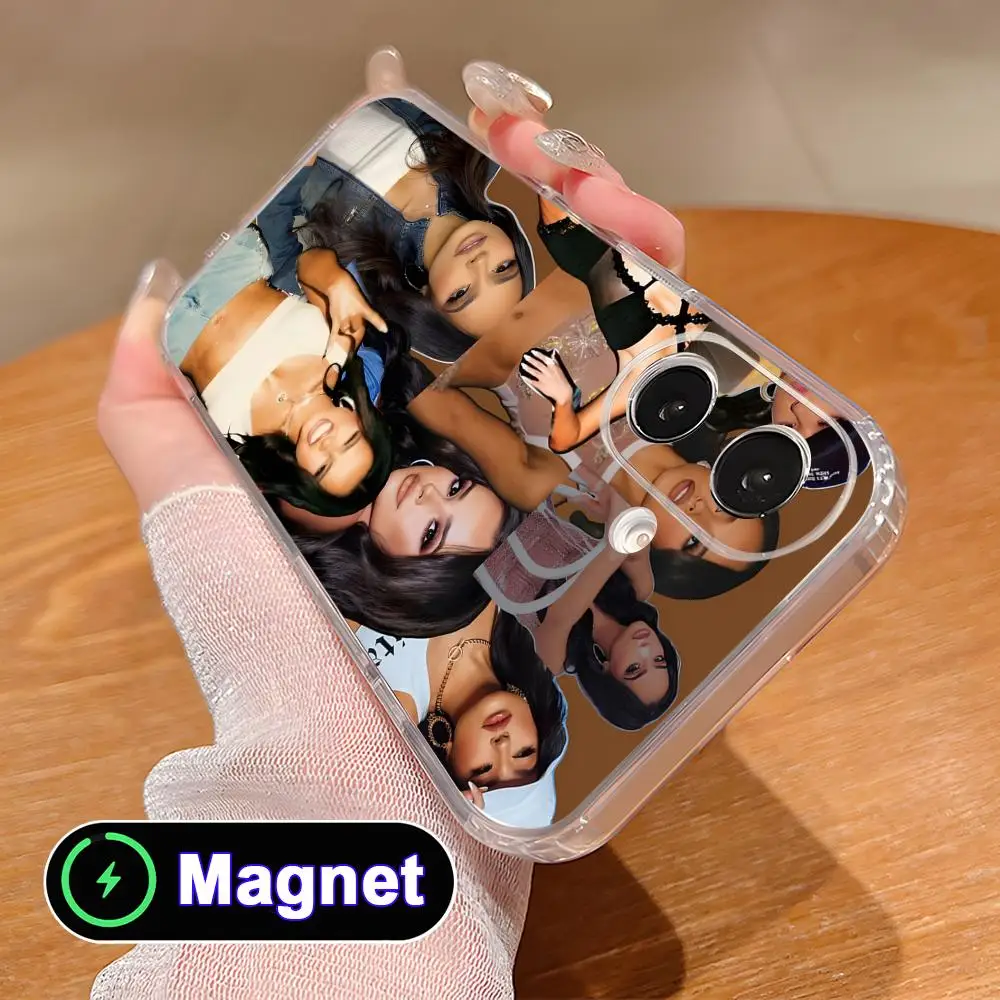 

Модный прозрачный чехол Fashion Becky G из ТПУ с поддержкой MagSafe для iPhone 17 16 15 14 13 12 11 Air Pro Max Plus Mini, цветной