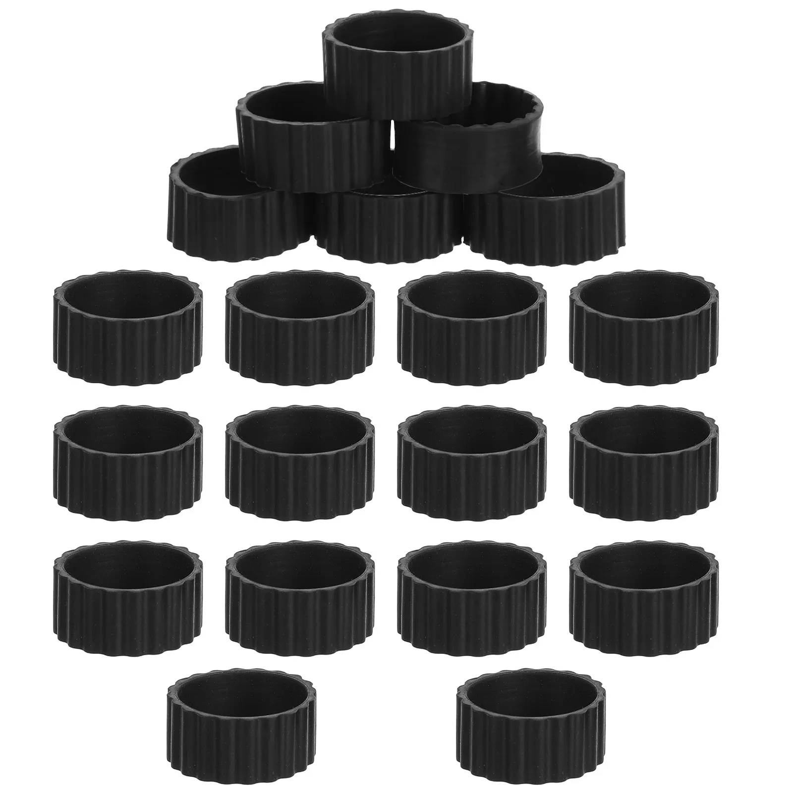 20Pcs Silicone Base Stability Rings Black Rubber Taper Grippers Heat Resistant Non Slip Holder Pads Suitable for 3 4 Inch
