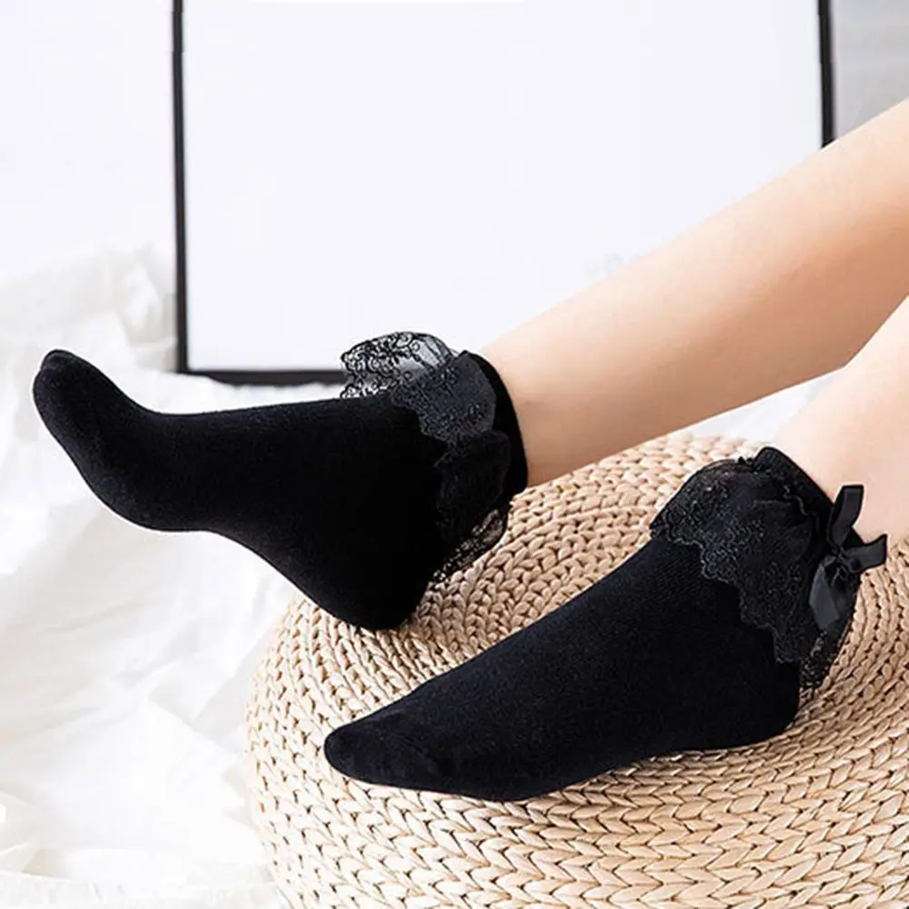 

Children Breathable Cotton Women Short Sock Ankle Sock Princess Socks Lace Ruffle