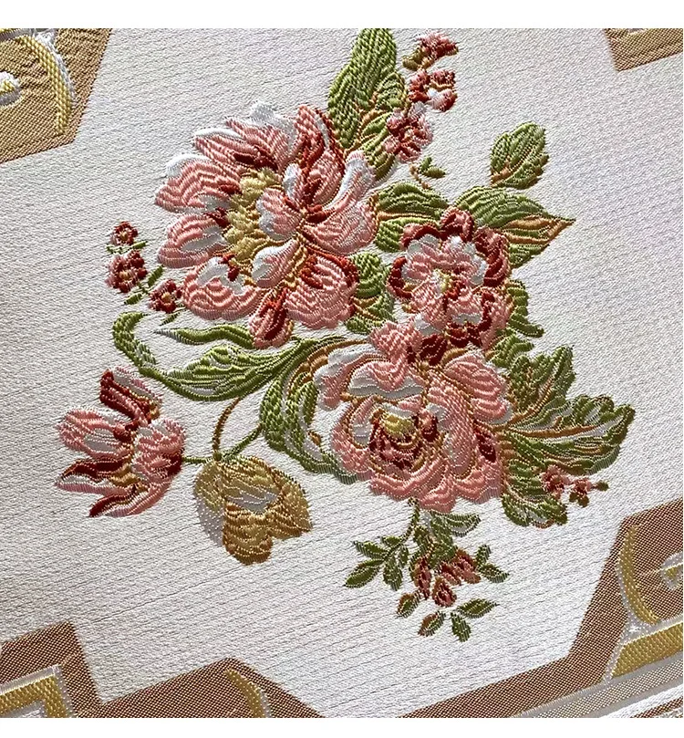 Pink Rose Embroidered Table Flag Party Dining Room Living Room Decoration